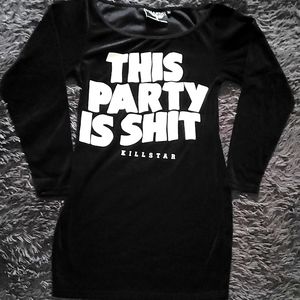 Killstar "This Party Is Shit" Velveteen Sweater Dress Large